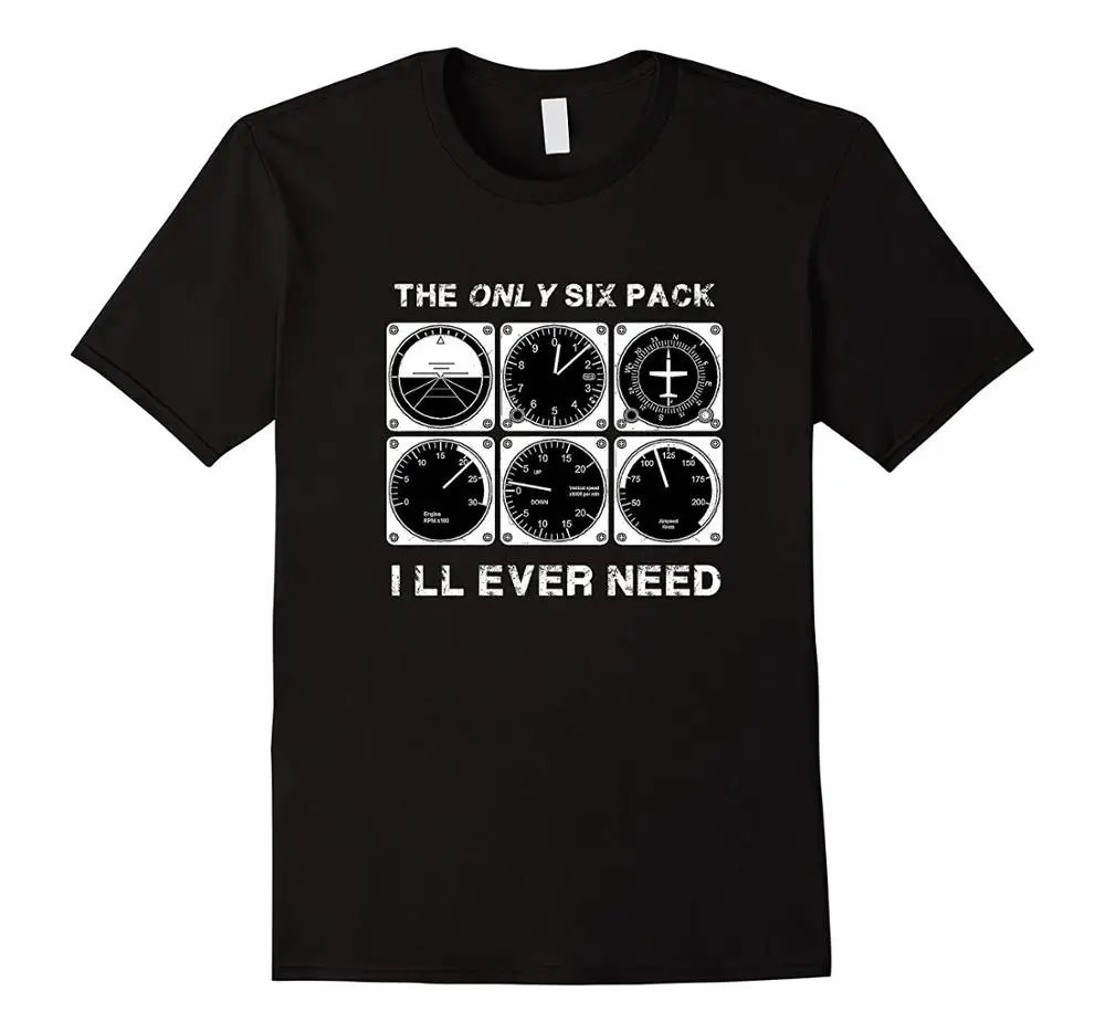 Men'S T-Shirt 2019 Newest 100% Cotton Brand New T-Shirts Funny Pilot T Shirt Airplane Flight Intruments Tee | Мужская одежда