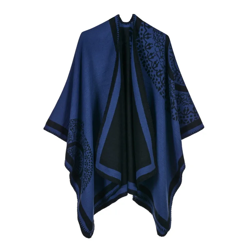 Baratos Abrigo de Ponchos de marca de lujo 2019 bufandas de cachemir chales abrigados de Invierno para mujer