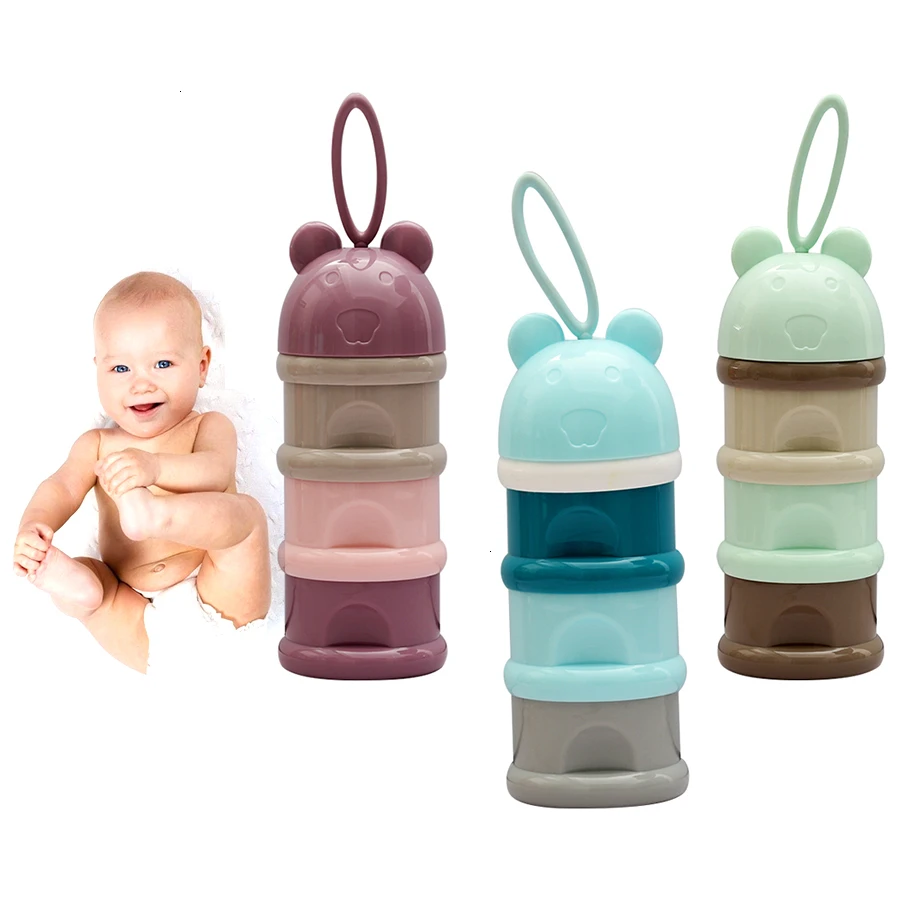 

Three Layers Of Milk Powder Babies Bibs Necessary Cereal Kids Cute Eco-Friendly Safe New Top Frog Baby Portable Food Storage Box