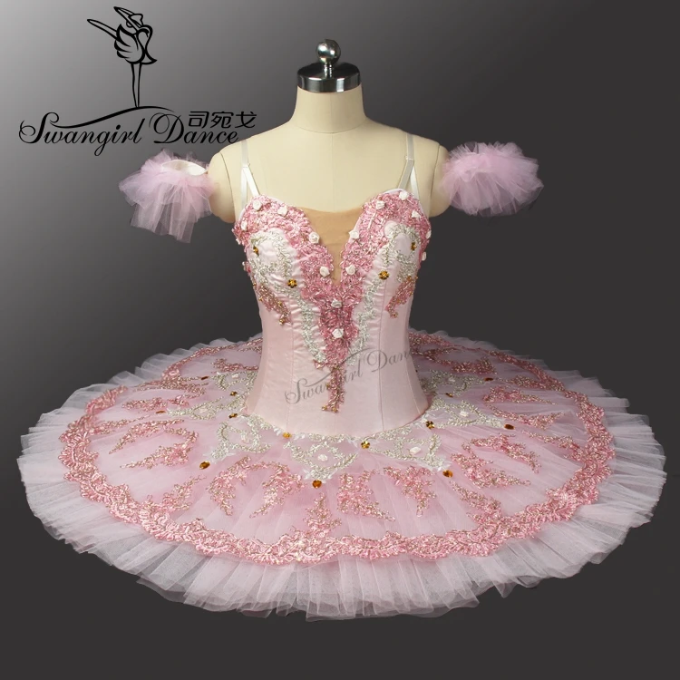 Профессиональная балетная пачка с цветами розового персикового цвета, балетная пачка профессиональная для взрослых девочек, балетное платье-пачка BT9055