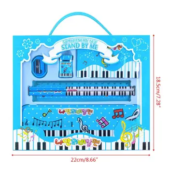 

2020 New Music Piano Note Pencil Ruler Earser Sharpener 7 in 1 Stationery Set Boys Girls
