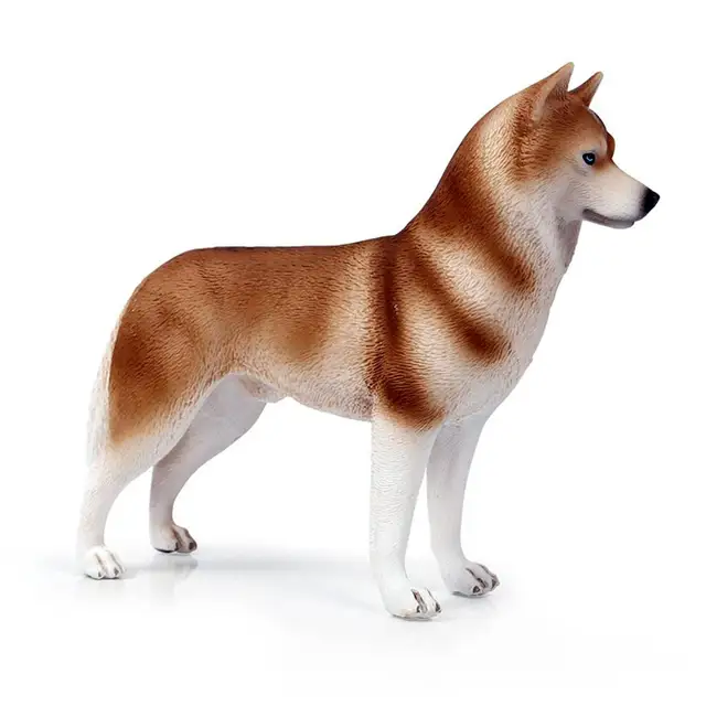 Simulation Husky Dog Plastic Animal Model Desktop Ornament Decor Children Toy 4