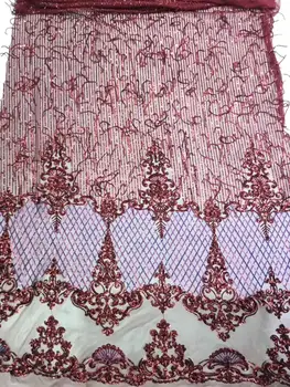 

yaking-9.3604 fashionable sequins tulle embroidery french net lace fabric for party dress