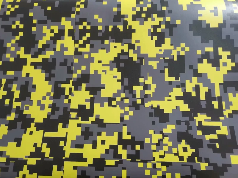 Digital Black Gray Yellow Vinyl Wrap Sticker-3