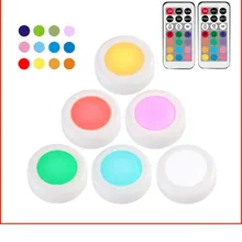 RGB Ночной светильник с дистанционным управлением, праздничные вечерние, атмосферные лампы, светодиодный светильник на батарейках под шкаф, спальню, Кухонный Светильник