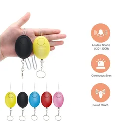 Alarme d'auto défense pour femmes, 120db, forme d'œuf, alerte de protection pour filles, sécurité personnelle, cri fort, porte clés, alarme d'urgence 
