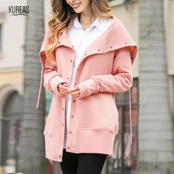 

Kureas Women Coat Winter Autumn Knitted Casual Baggy Jacket Single Breasted Long Sleeve Outwear
