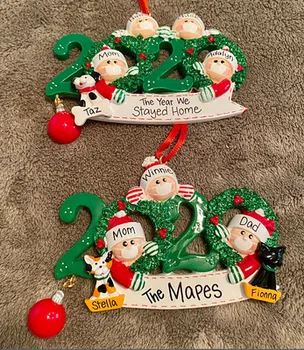 

2020 Family DIY Handwritten Name Doll Snowman Christmas Tree Hanging Pendant Christmas Ornaments Christmas Decorations For Home