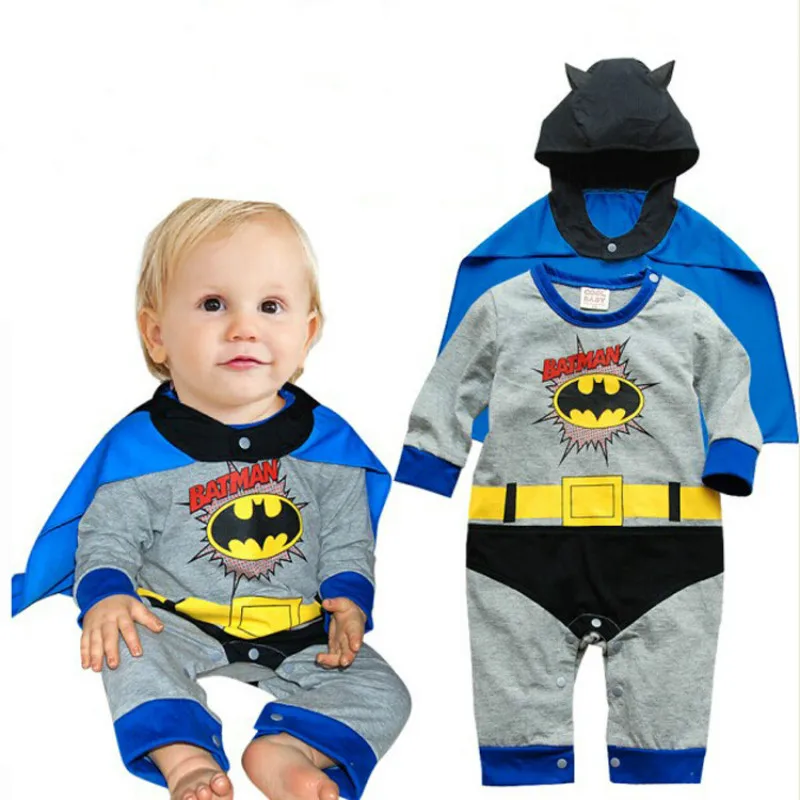 

Superman jumpsuit batman long short sleeve t shirt girls clothes halloween costume for kid baby boy rompers newborn clothing set
