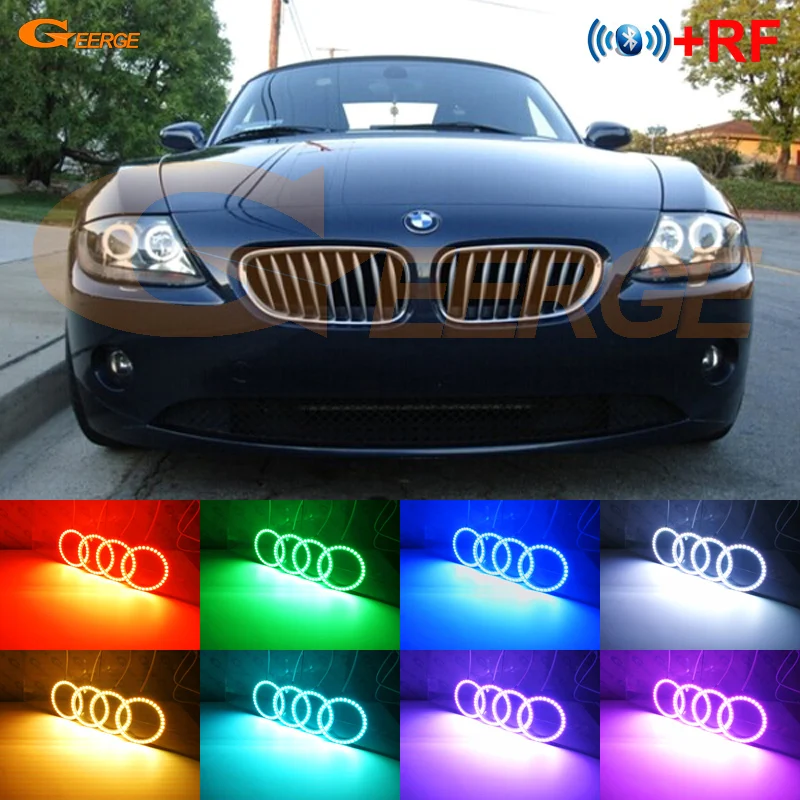 

For BMW Z4 E85 2002-2008 SCHEINWERFER Excellent Angel Eyes kit Multi-Color Ultrabright 7 Color RGB LED Angel Eyes Halo Rings