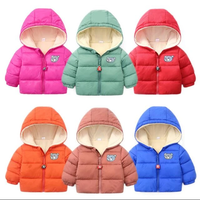 Детское пальто для мальчиков зимняя куртка теплое пальто унисекс из плотного бархата для девочек и мальчиков детская одежда с капюшоном на хлопковой подкладке