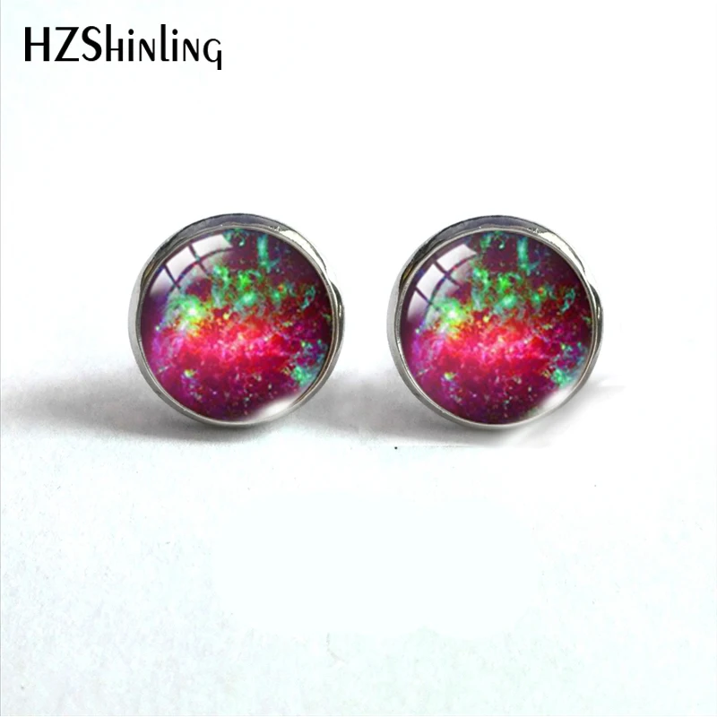 2019 New Fashion Galaxy Nebula Space Glass Dome Orecchini Affascinante Galassia Nebulosa Spazio Orecchini Gioielli Fatti A Mano