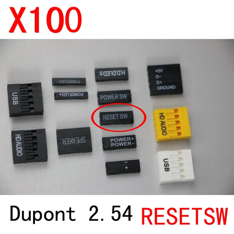 100pcs 2Pin 2.54 dupont connector lettering RESET SW TJC8 2.54mm pitch replace Molex | Обустройство дома