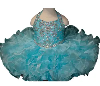

Straps Baby Girls' Toddler Parent Daughter Cupcake Rhinestones Infant Miss National Pageant Festival Birthday Beaded Dresses