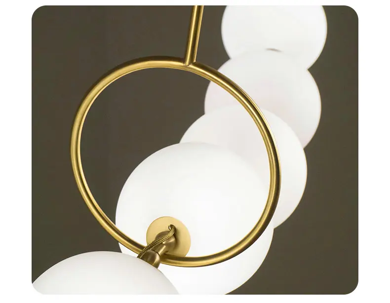 Nordic Modern Glass Bubble Chandelier Lighting Living Room Dining Room Home Interior Suspension Hanging Light Warm white Light