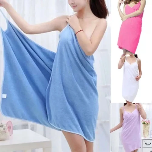 New Bath Towels Fashion Lady Girls Wearable Fast Drying Magic Bath Towel Beach Spa Bathrobes Robes Dress 5 Colors
