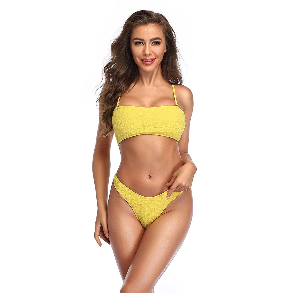 セクシーなミニ水着女性新しいチューブトップ無地ビキニセクシーな胸ラップメーカー卸売水着ドロップシッピングビキニ Bikini Set Aliexpress