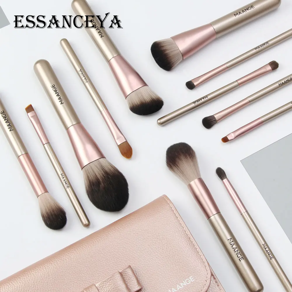 ESSANCEYA, набор профессиональных кистей для макияжа, 12 шт., кисть для пудры, растушевки, подводка для глаз, ресниц, бровей, макияж, наборы инструментов