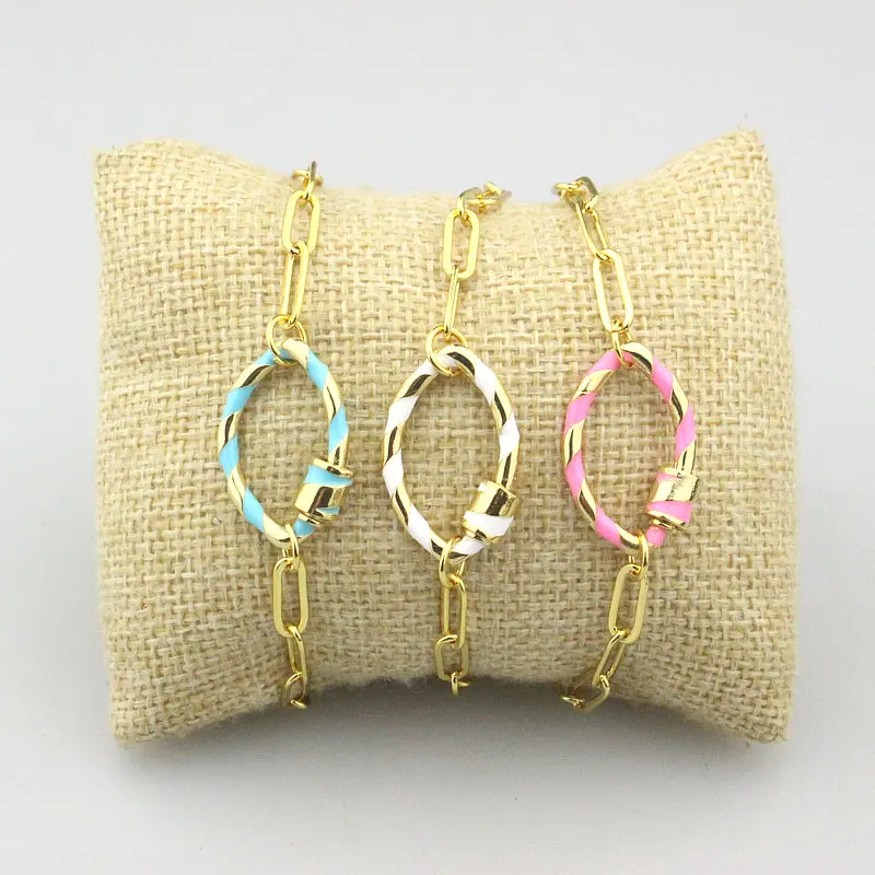 7,5 дюймов 5 шт./лот многоцветный Цирконий застежка браслет, покрытие золото кубический цирконий застежка Закрыть, модные ювелирные изделия браслеты ручной работы