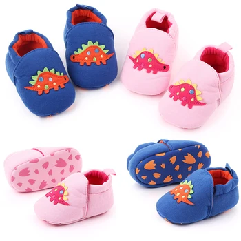

Toddler Newborn Baby Boys Girls Dinosaur Crib Shoes Infant Cartoon Soft Sole Non-slip Cute Warm Animal Baby Shoes 2Colors