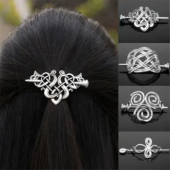 

Retro Viking Hairpin Celtics Knots Crown Vintage Metal Hair Stick Runes Dragons Slide Hair Clip Women Hair Jewelry Accessorie