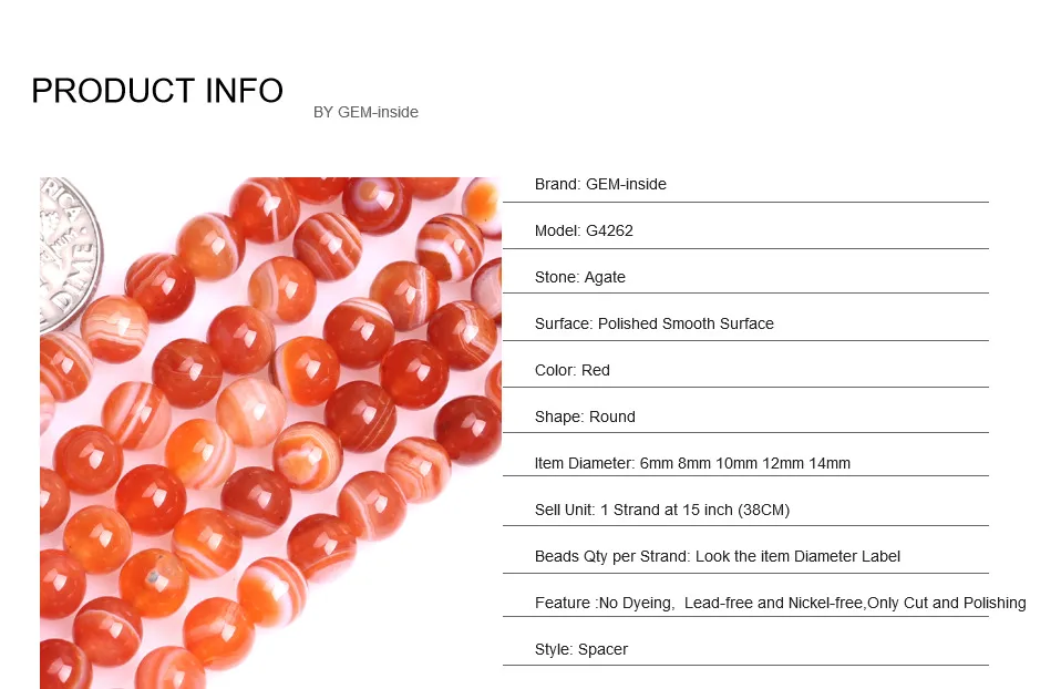 Красный Сардоникс полосатые Агаты Круглые бусины для изготовления ювелирных изделий нить 1" DIY браслет ожерелье ювелирные бусины 6 мм 8 мм 10 мм 12 мм 14 мм