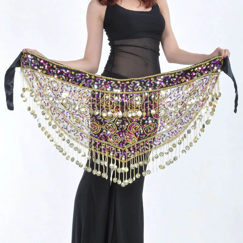 

Belly Dance Hip Scarf Women Belly Belt Dancing Wrap Handmade Coins Decorate Bellydance Tribal Clothes Gypsy Costume Accessories