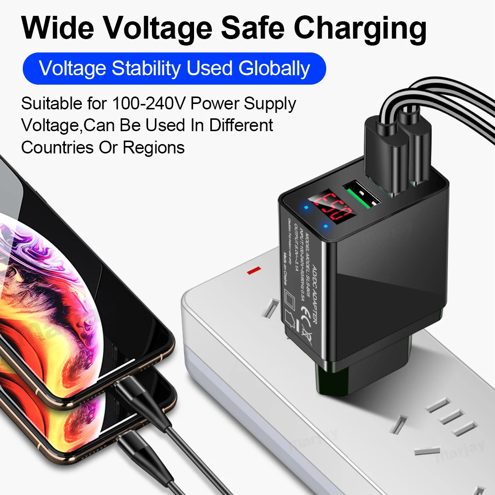 Зарядное устройство Marjay USB QC 3 0 для iPhone 7 8 X XR порта зарядное Xiaomi redmi 4x быстрое Samsung A70