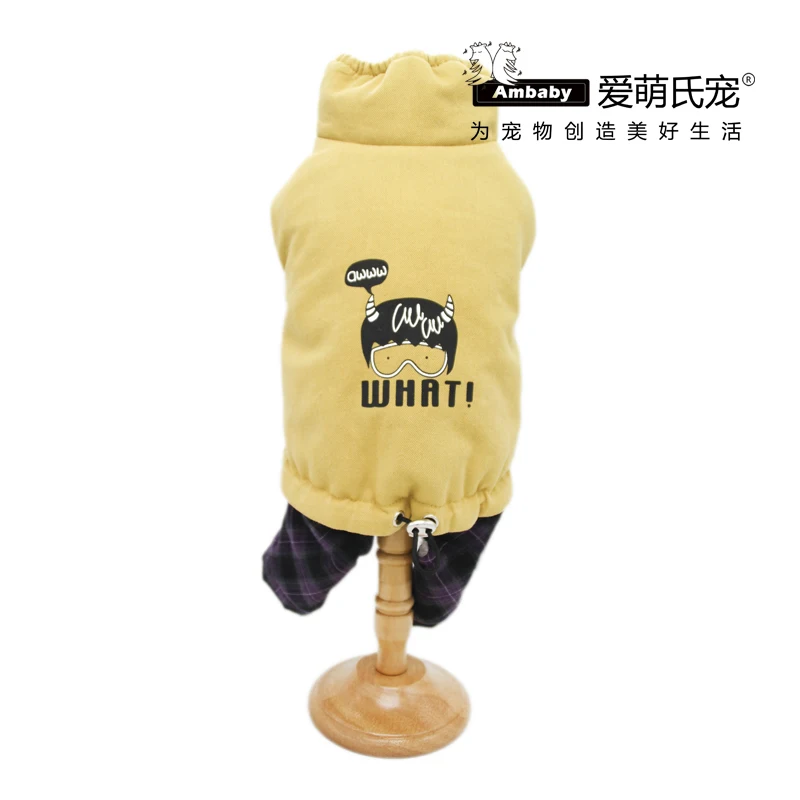 Yellow Ambaby демисезонная одежда для домашних животных продукты толстые теплые зимние комбинезоны для собак пальто Одежда для куртки для маленьких средних и больших размеров Домашние животные, собаки и кошки - Цвет: Yellow