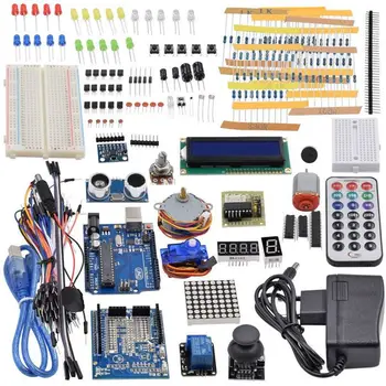 

Ultimate Starter Kit including Ultrasonic Sensor, UNO R3, LCD1602 Sn for arduino UNO Mega2560 UNO Nano with Plastic Box EU P