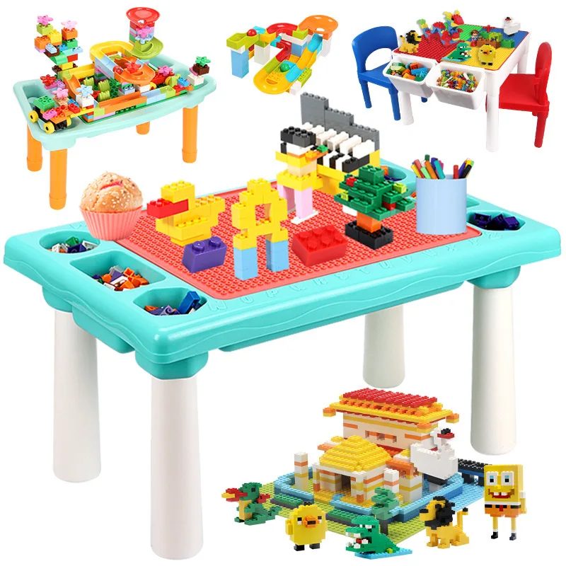 

On Behalf of Multi-functional Educational Study Table Game Table for Child Toy Table Tables And Chairs Assembled Building Blocks