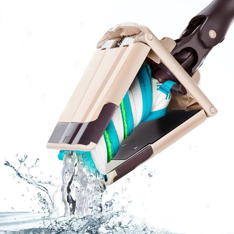 

Hand-free Wash Flat Mop Lazy Cleaning Tools Flat Mopping Floor Mops Microfiber Twisting Water Manual Extrusion Household PS008