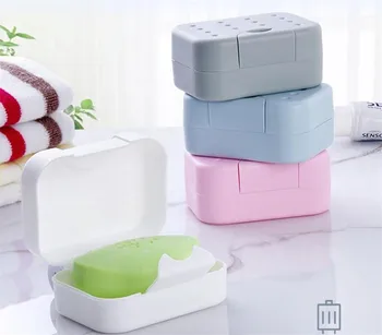 

Hot 200pcs/lot Travel hiking soap box hygienic holder easy to carry soap box bathroom dish shower cover soap organizer