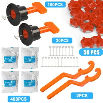 

572pcs Building Equalizer With Wrench Tile Leveling System Kit Easy Install Replaceable Pins Flat Ceramic Construction Tools