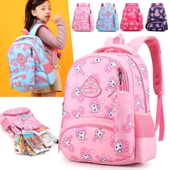 

Large Schoolbag Cute Student School Backpack Printed Waterproof Bagpack Primary School Book Bags For Teenage Girls Kids