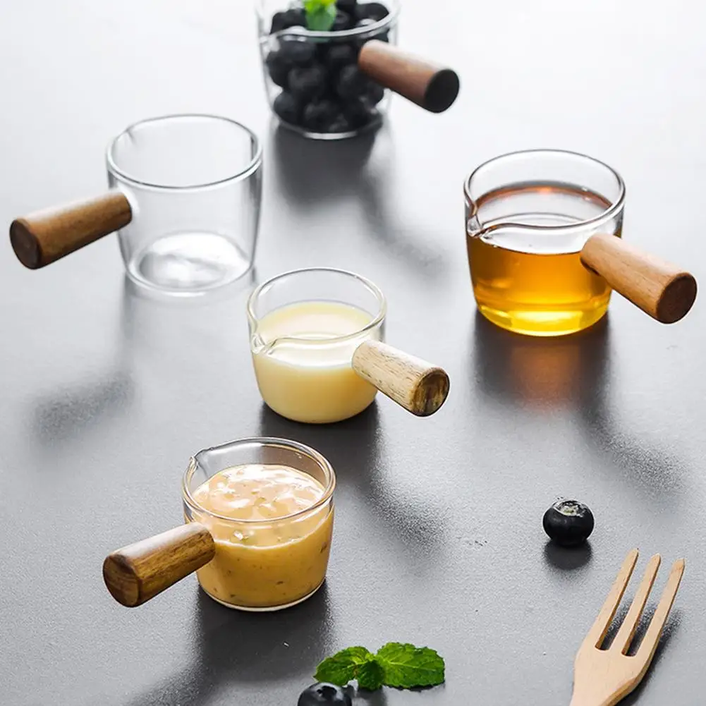 

Multi-functional Taste Dish Coffee Mini Milk Cup Hand-draw Sauce Dish Japanese Style Glass Sauce Vinegar Snack Plate Tableware