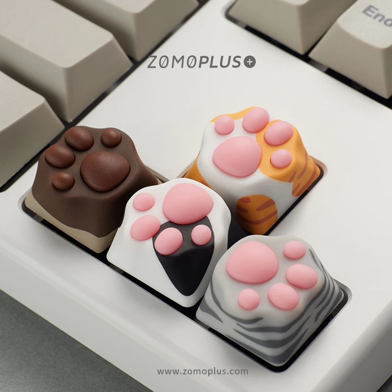 ZOMOPLUSKawaiiCatPawKeycapMultiColorABSSiliconArtisanKeycap