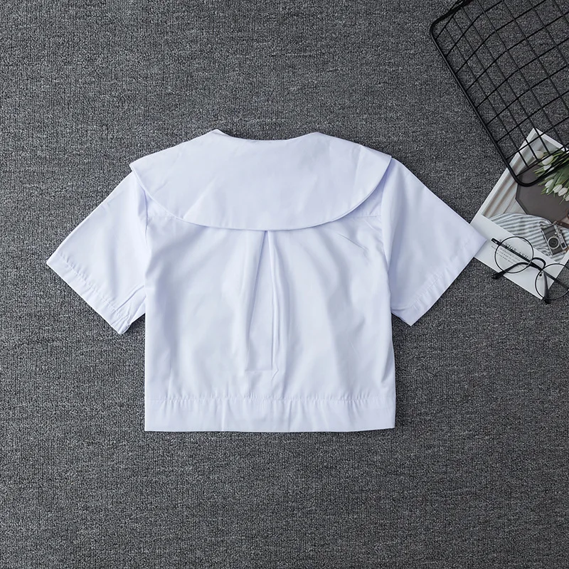 Японская школьная форма для девочек, белая рубашка с коротким рукавом, школьное платье Jk, костюм моряка, топы с милым карманом и вышивкой, Рабочая форма