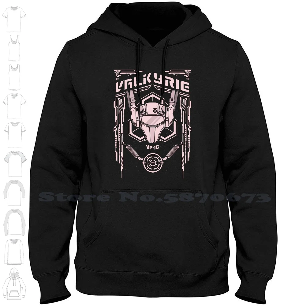 Mecha Valkyrie Felpa Con Cappuccio A Maniche Lunghe Felpa Con Cappuccio Macross Valkyrie Mecha Robot Anime Manga Fortress