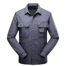 Летняя мужская быстросохнущая дышащая рубашка с отстегивающимся рукавом для пеших прогулок, спорта на открытом воздухе, кемпинга, рыбалки, скалолазания, быстросохнущие тонкие рубашки