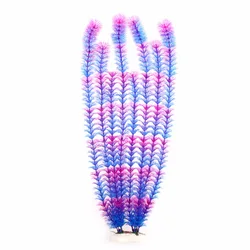 Premium Artificial Underwater Aquarium Decoration: Green & Purple Water Grass (Purple)