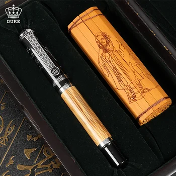 

Duke 551 Classic Confucius Natural Bamboo Metal Fountain Pen Calligraphy Pen Medium / Bent Iridium 0.7mm / 1.2mm for Office Gift