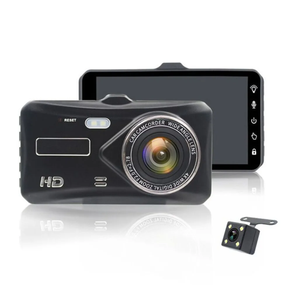 4 дюймовый сенсорный экран вождения Регистраторы Hd 1080P до и после двойной Запись тусклый Ночное видение монитор Регистраторы