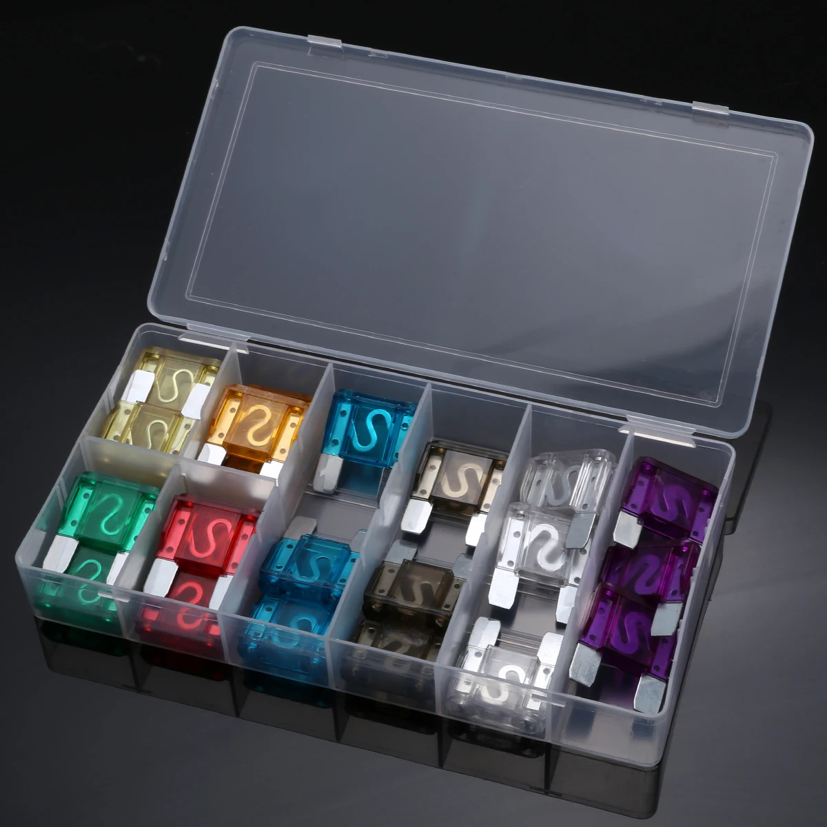 24pcs/lot Car Truck Maxi Blade Fuses 20A 30A 40A 70A 80A 100A AMP Plastic Box Assortment