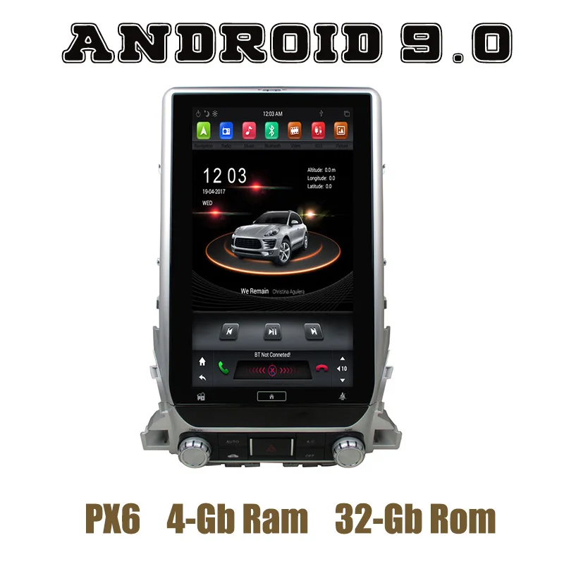 13 3 &quotPX6 Tesla стиль android 9 0 автомобильное радио gps dsp плеер для toyota Land Cruiser LC200 2016 2017 2018