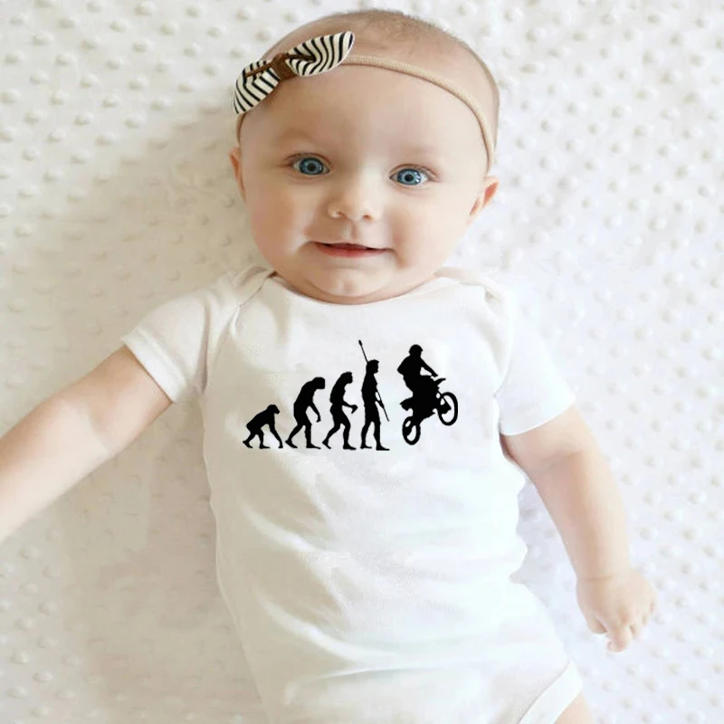 

History of Human Evolution Pattern Baby Bodysuit Boys Girls Romper Personalized Short Sleeve Baby Jumpsuit Toddler Cute Clothes