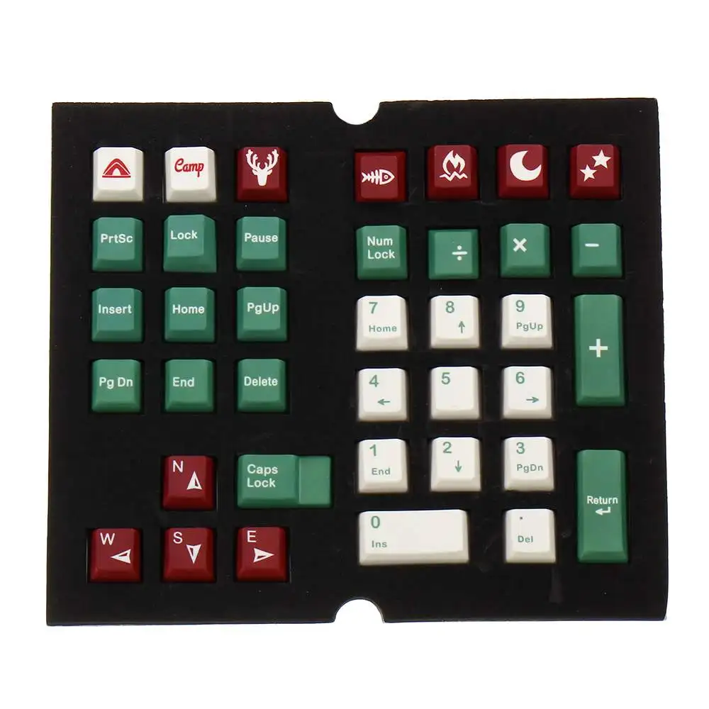 Camping Thermal 104 Keys Keycap Sublimation 5-surfaces Cherry Profile PBT Keycap For Cherry Switch Mechanical Gaming Keyboard