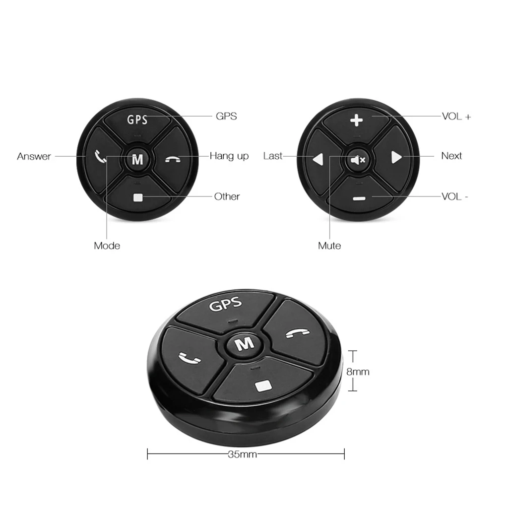 Универсальный Автомобильный руль управления Лер 4-Key музыка беспроводной gps навигация пульт дистанционного управления кнопки черный