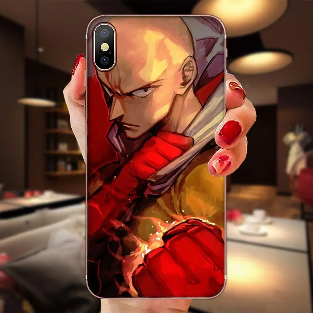 Мягкий ударопрочный ТПУ для Apple iPhone 4, 4S, 5, 5C, 5S, SE, 6, 6 S, 7, 8, 11 Plus, Pro X, XS, Max, XR, One Punch Man, мультфильм - Цвет: as picture