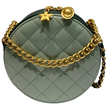 

Fashion Small Fragrant Style Rhombus Chain Bag New Female Bag Shoulder Messenger Small Bag Portable Small Round Bag Louie Vuiton
